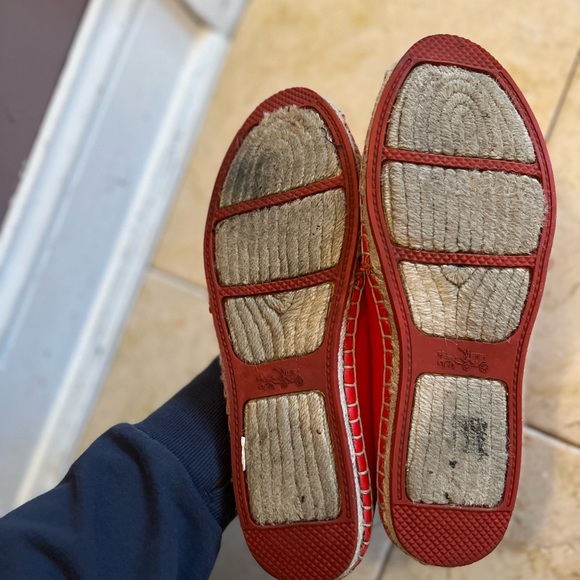 Coach espadrilles women red leather shoes size 8.5 - Picture 2 of 7